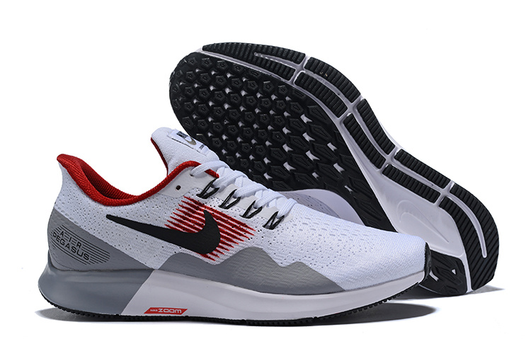 Nike Air Zoom Pegasus 35 White Grey Red Shoes - Click Image to Close